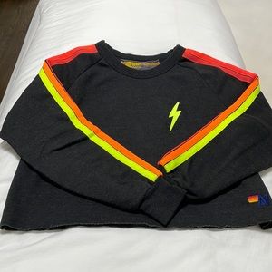 Aviator Nation cropped crew sweatshirt